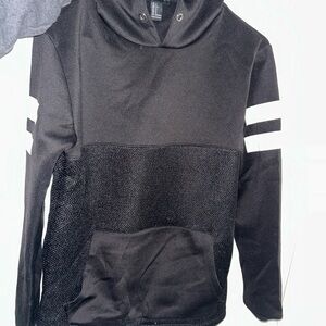 Forever 21 Black Hoodie with Silver Button